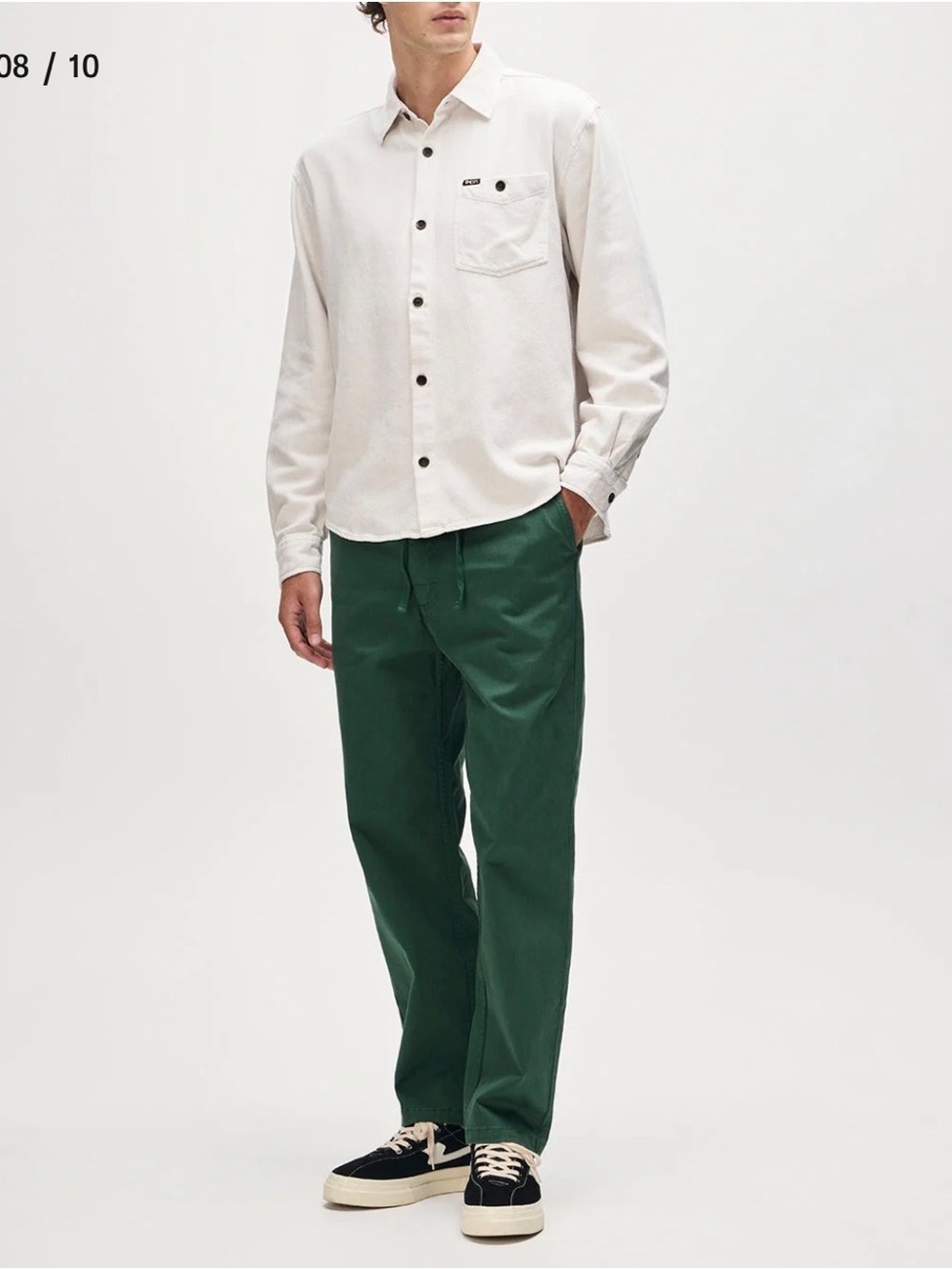 Deus ex Machina - Mens chino “infinity beach pant” in forest green